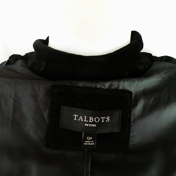 NWT TALBOTS 12 Petite Black Velvet Blazer - Picture 7 of 7
